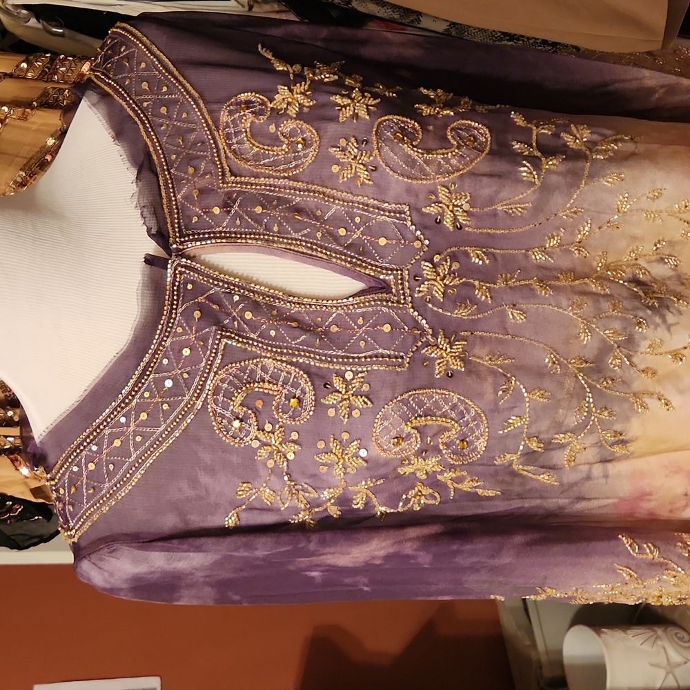 Silk embelished tunic.
